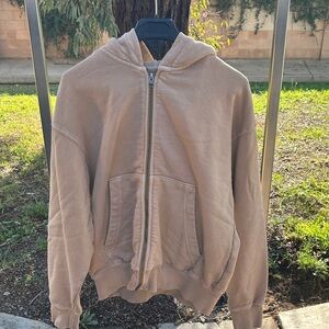 Tan Zip-Up Hoodie